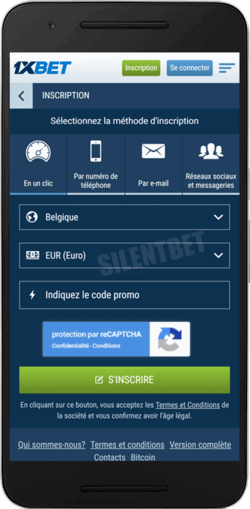 1xbet app android inscription