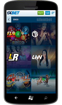 1xbet seção de bingo Windows Phone