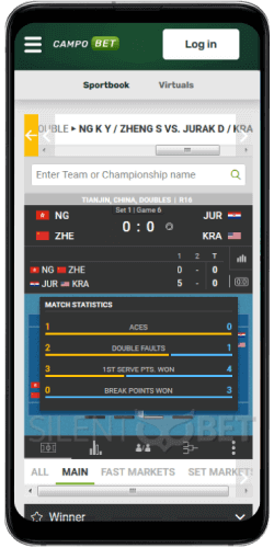 CampoBet mobile live betting thru Android