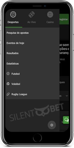 menu do aplicativo betway ios