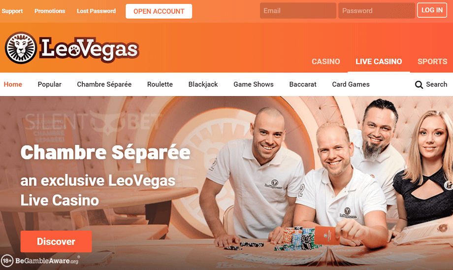 LeoVegas Live casino