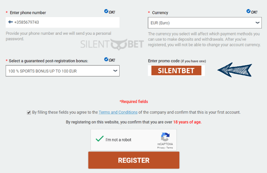 Melbet registration process