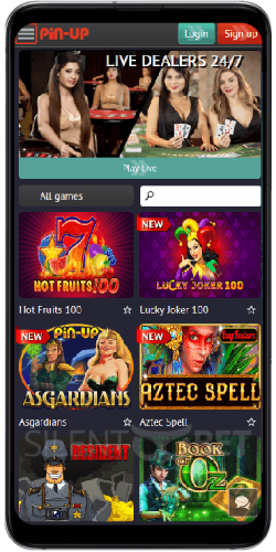 Pin Up bet mobile casino on Android