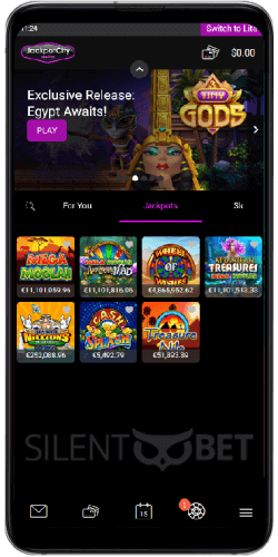 Jackpotcity jackpots on Android app