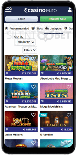 CasinoEuro Jackpots on Android