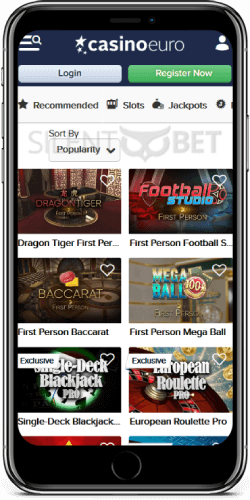 CasinoEuro Table Games on iOS