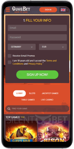 Gunsbet mobile casino login 