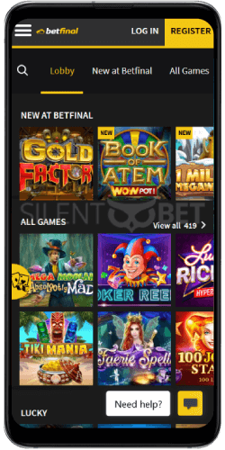 Betfinal Casino Mobile Version