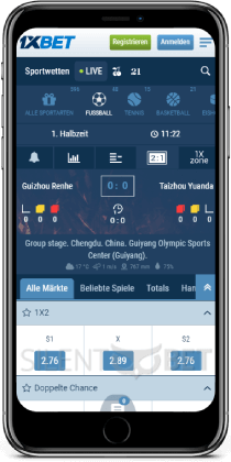 Live Wetten in der 1xBet iOS App 