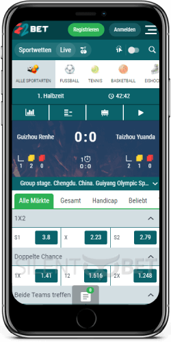 Live Wetten in der 22Bet iOS App