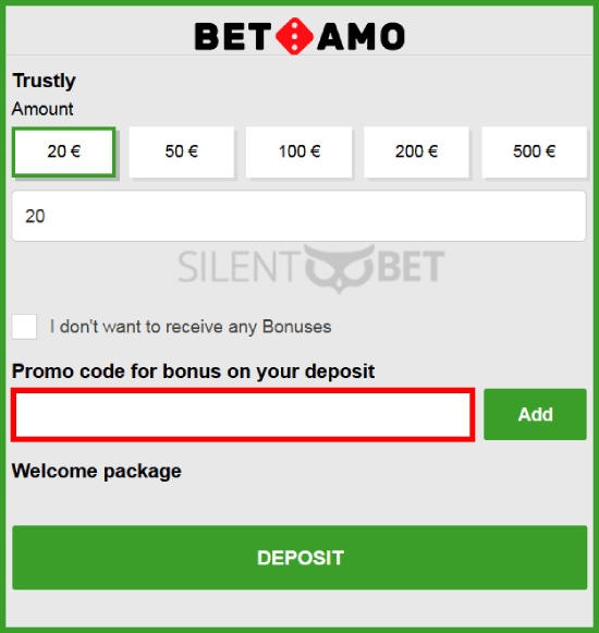 Betamo Bonus Code Enter