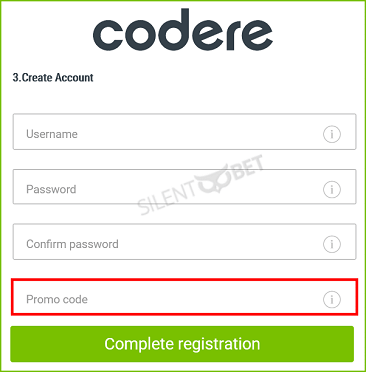 Codere promo code enter