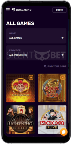 Duxcasino Mobile Version