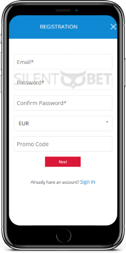 Sportingwin Registration on iOS