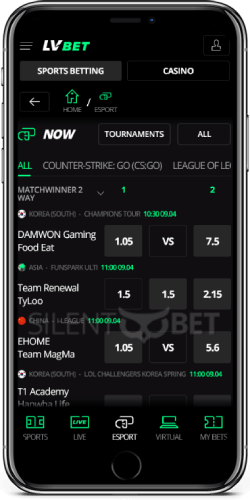 LVbet eSports on iOS