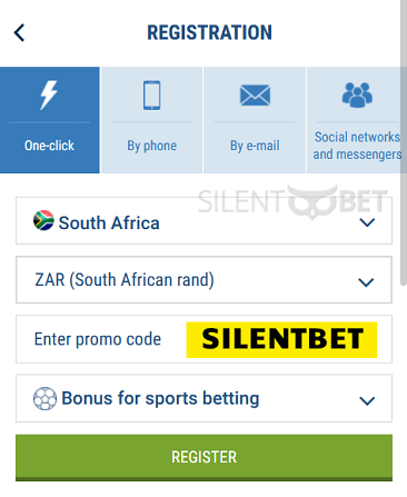 1xbet bonus code South Africa