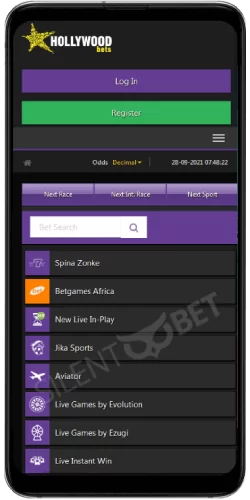 Hollywoodbets South Africa mobile app