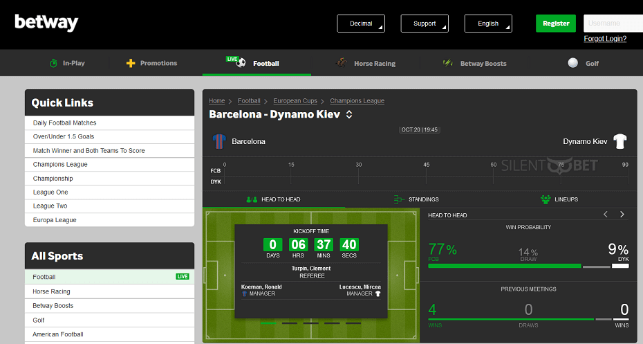 Beetway UEFA betting