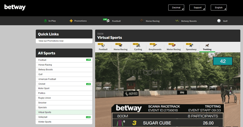 Betway virtuals