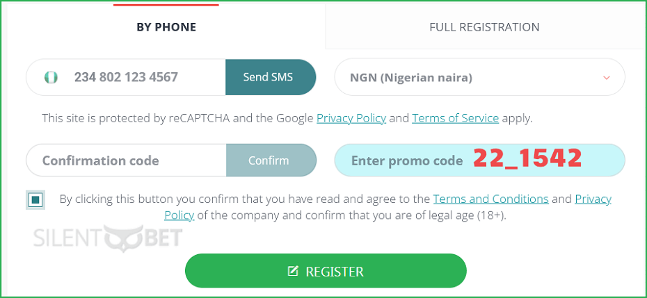 22bet Nigeria registration