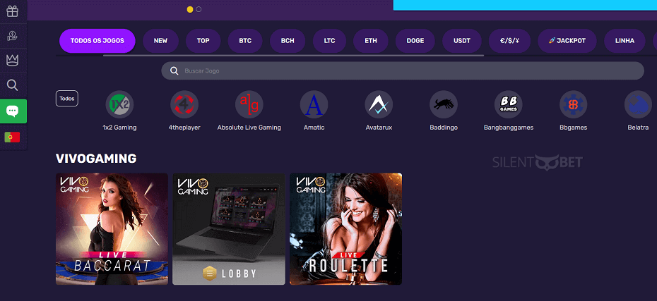 Bitcoincasino.io jogos ao vivo