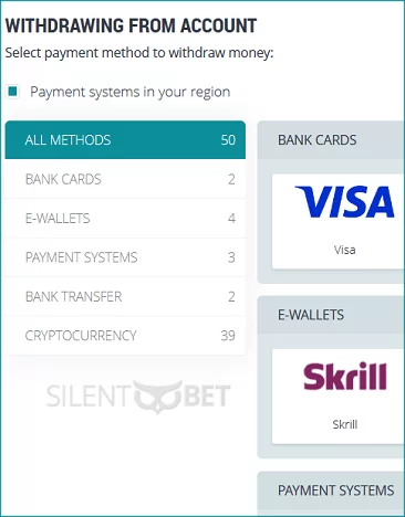 22bet withdrawal methods