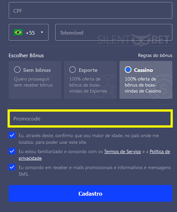 Código de bônus Betmaster.io Brasil