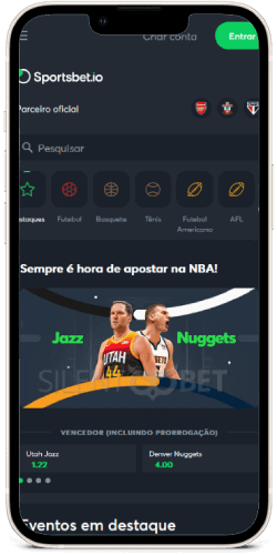 Aplicativo móvel Sportsbet.io para iPhone