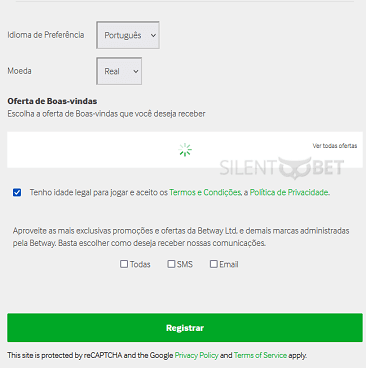 código promocional Betway Brasil digite