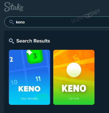 Stake keno menu