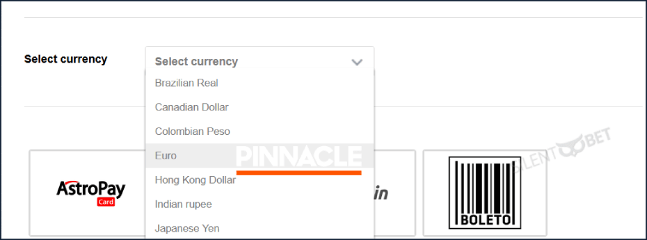 Pinnacle Sport currencies