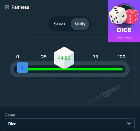 Stake dice fairness and seeds