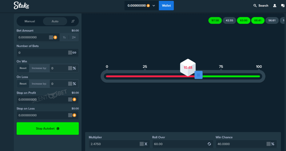 Dice Stake auto game