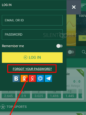 betwinner forgot password link