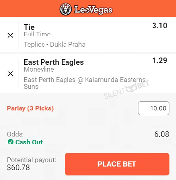 leovegas cash out betslip