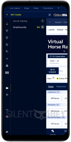 William Hill radio via the app