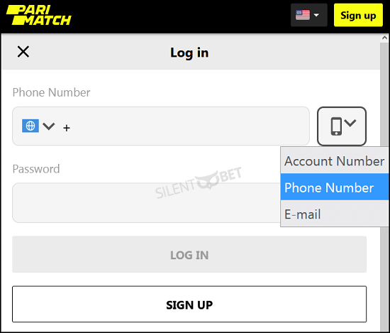 Parimatch log in steps