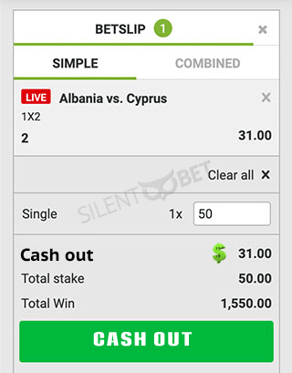 Campobet Cash Out betslip