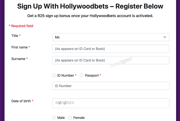 hollywoodbets registration form