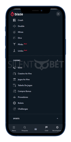 blaze mobile menu