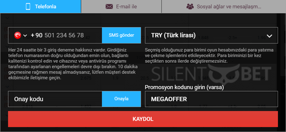 Megapari Kayıt Formu