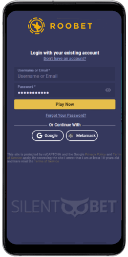 roobet mobile login