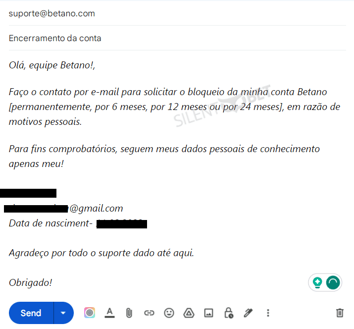 como encerrar conta na betano e-mail