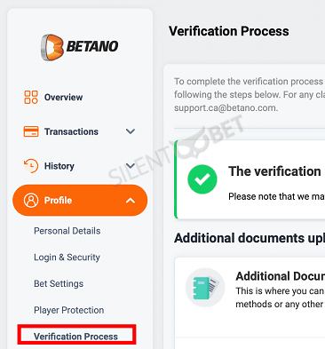 how to verify betano account