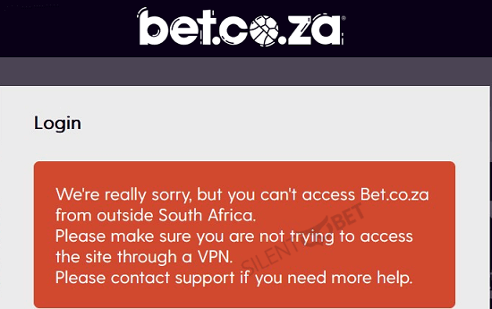 bet co za login banned outside south africa