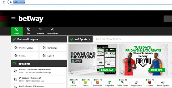 Betway Malawi website