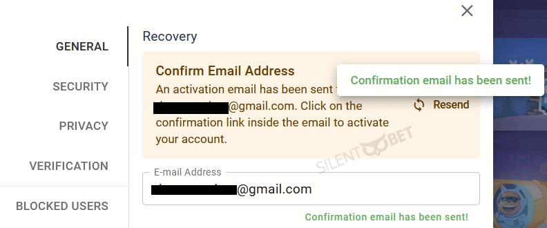 roobet confirmation email for katerina's account