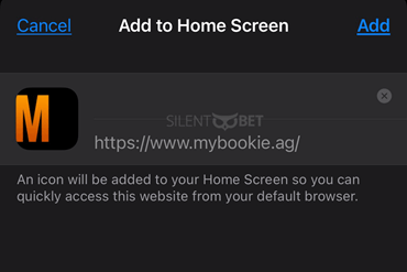 add mybookie to home screen ios