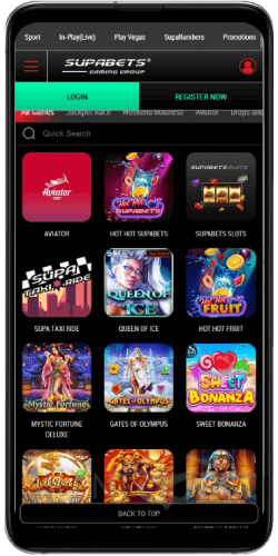 supabets mobile casino games