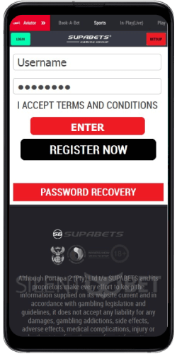 supabets mobile login